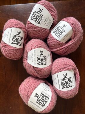 Wool and the Gang Upcycled Alpachino Merino Chunky Pink Yarn - 6 skeins